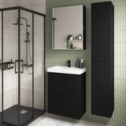 Mobile sottolavabo e lavabo Remix nero opaco L 60 x H 73 x P 33 cm 3 cassetti