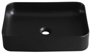 Lavabo da appoggio rettangolare in ceramica L 50 x P 36 x H 12 cm nero