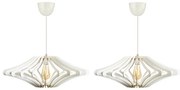 SET 2x Lampadario a sospensione con filo 1xE27/60W/230V bianco diametro 47 cm