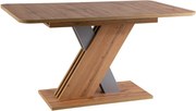 Tavolo allungabile Exel in rovere wotan/argento - L140-180 cm