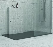 Piatto doccia 120x70 pietra artificiale colore grigio scuro ardesia - KAMALU