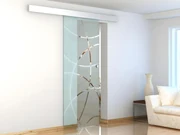 vidaXL Porta Scorrevole Bianca 90x205 cm Vetro Temperato e Alluminio