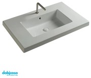 Ceramica Tecla "Mars" Lavabo In Ceramica 54X90 Bianco Lucido