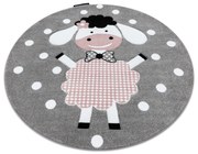 Tappeto PETIT DOLLY pecore cerchio grigio