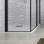 Kamalu - Cabina doccia nera 85x90 doppio battente | KPX1000N