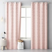 Tenda scandinava rosa ad anelli 140 x 280 cm