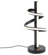 Lampada da tavolo di design nera con LED dimmerabile con interruttore a 3 vie - Rolla