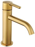 Rubinetto per lavabo a canna media getto laminare cristallino Baleno oro spazzolato JACUZZI RUBINETTERIA