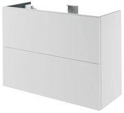 Mobile da bagno sotto lavabo SENSEA Neo bianco laccato L 90 x H 64 x P 35 cm 2 cassetti, lavabo non incluso