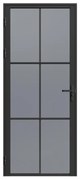 Blocco porta reversibile H204 x L93 cm in Alluminio e Vetro temperato fumé Nero - SEROTO