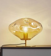 Lampada da tavolo Lindby Lelia, ambra, vetro, metallo, Ø 35 cm