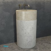 Lavabo Freestanding "Bora" Da 92 Cm C/Scarico a Terra Finitura Cream