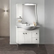 Mobile bagno terra 105 cm in melaminico Olmo Bianco - Onda