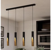 Eglo 900873 - Lampadario LED a sospensione con filo BARBOTTO 4xGU10/4,5W/230V nero/oro