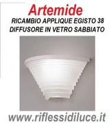 Artemide Egisto 38 vetro sabbiato di ricambio