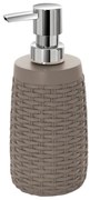 Dispenser sapone liquido bagno Tortora in resina effetto rattan