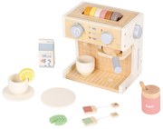 Macchina del caffè in legno con accessori