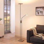 Lampada da terra con luce lettura Jonne Lindby, dimmerabile, Alluminio / Grigio / Zincato, Soggiorno / Sala da pranzo, Metallo, Moderno, Lampada LED da terra