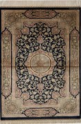 Ghom Tappeto persiano 100x150 Nero (Iran) Annodato A Mano