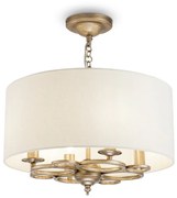 Lampadario Contemporaneo Anna Metallo Oro 4 Luci Diffusori In Pvc Crema