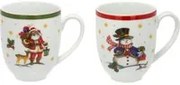 Set 2 tazze 300 ml Pupazzo e Babbo Natale