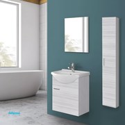 Mobile Bagno Sospeso "Stella" Da 51 Cm Composta Da Un Anta Finitura Grigio