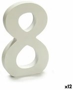 Numeri 8 Legno Bianco (1,8 x 21 x 17 cm) (12 Unità)