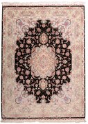 Tabriz Tappeto persiano 150x210 Nero (Iran) Annodato A Mano