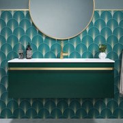 Mobile sottolavabo e lavabo Loa verde e oro L 120 x H 40 x P 45.5 cm 1 vasca