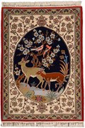 Isfahan Tappeto 100 x 70 Beige (Iran) Annodato A Mano