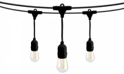 Catenaria IP65 da 10m con 10 Portalampada E27 Nero Colore del corpo Nero