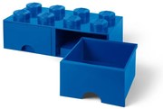 Scatola portaoggetti blu scuro con due cassetti - LEGO®