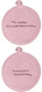 Set 2 presine 17 cm malva con scritta