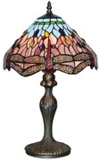 Lampada Da Scrivania-Ufficio Tiffany Libellula Acciaio Ottone 1 Luce E27