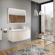 Mobile da bagno sotto lavabo Sole beige lucido L 100 x H 40 x P 48 cm 1 cassetto, lavabo non incluso