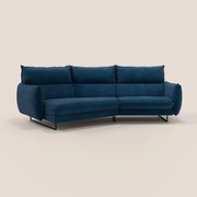 Monamour divano moderno angolare con opzione relax elettrico in microfibra smacchiabile impermeabile T11 blu