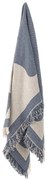 Coperta blu e beige in cotone riciclato 130x160 cm Ethan – Bloomingville