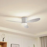 Lucande Ventilatore da soffitto LED Kayu, bianco, DC, silenzioso, Ø 132 cm
