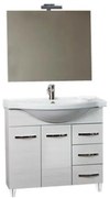 Mobile bagno 85 cm con lavabo e specchio bianco portuna - Claudia 93826