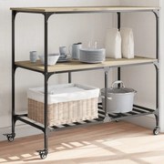 Carrello Da Cucina Rovere Sonoma 100x50x95 Cm Legno Multistrato /