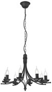 Lampadario a sospensione con catena LUCY 8xE14/60W/230V nero