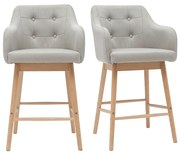 Set di 2 sgabelli scandinavi grigio chiaro e legno H64 cm BALTIK