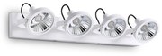 Plafoniera Moderna Glim Metallo Bianco 4X10W Gu10 3000K Luce Calda