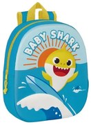 Zaino Scuola Baby Shark 3D 27 x 33 x 10 cm Azzurro