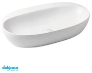 Azzurra Ceramica Lavabo "Elegance" Ovale D'Appoggio Linea Circle Senza Foro 70cm