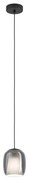 Lampadario Glamour CIAMPINO nero paralume grigio E27 Ø15cm EGLO