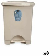 Cestino a pedale Beige Plastica 10 L (8 Unità)