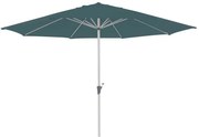 Ombrellone a palo centrale grigio Aura NATERIAL Ø 394 cm con telo verde scuro