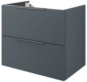 Mobile da bagno sotto lavabo SENSEA Neo grigio laccato lucido L 75 x H 64 x P 48 cm 2 cassetti, lavabo non incluso