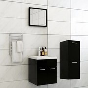 Set mobili da bagno nero in legno multistrato